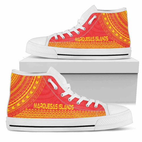 Marquesas Islands High Top Shoes - Polynesian Flag Chief Version 1