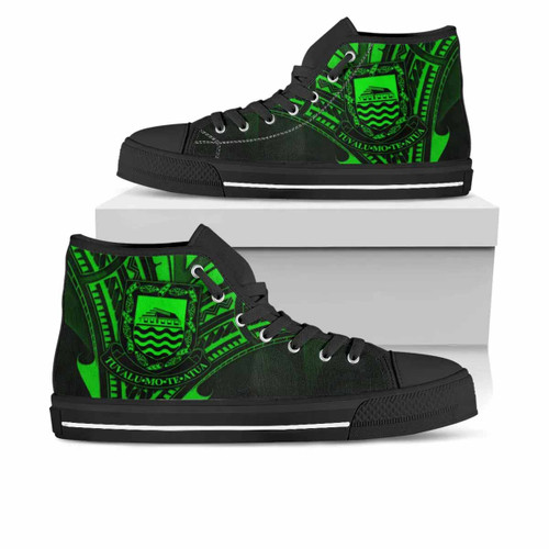 Tuvalu High Top Shoes - Cross Style Green Color 1