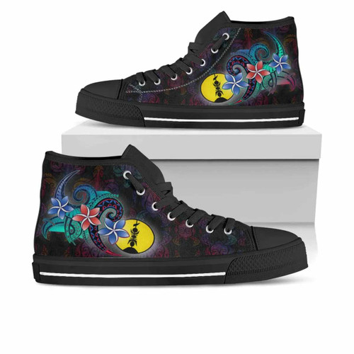 New Caledonia High Top Shoes - Plumeria Flowers Style 1