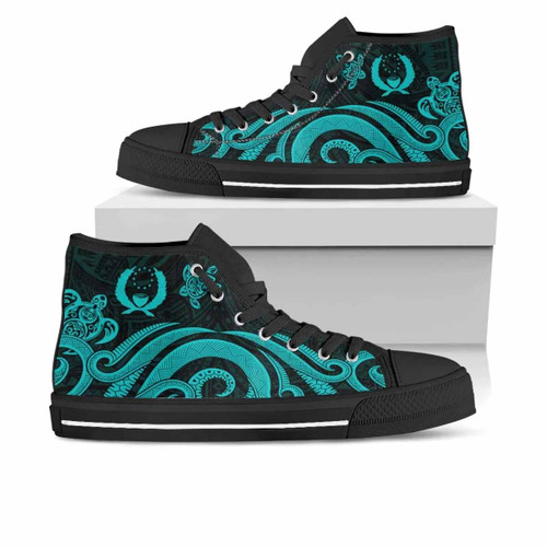 Pohnpei High Top Shoes - Turquoise Tentacle Turtle 1