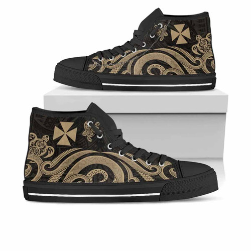 Wallis and Futuna High Top Shoes - Gold Tentacle Turtle 1