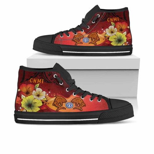 Northern Mariana Islands High Top Shoes - Tribal Tuna Fish 1