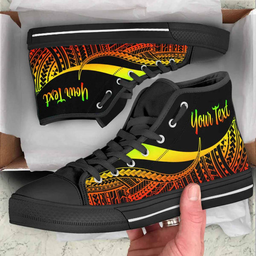 Federated States of Micronesia Custom Personalised High Top Shoes Reggae - Polynesian Tentacle Tribal Pattern 1