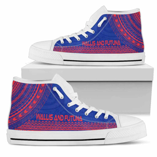 Wallis And Futuna High Top Shoes - Polynesian Flag Chief Version 1