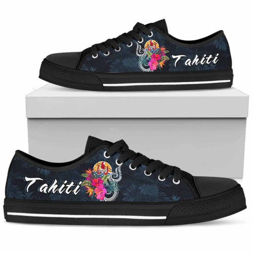 Tahiti Polynesian Low Top Shoes - Tropical Flower 1