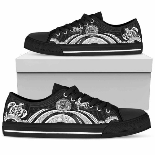 American Samoa Low Top Shoes - White Tentacle Turtle 1