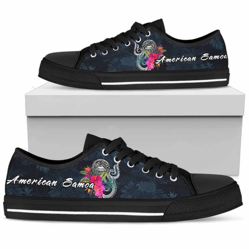 American Samoa Polynesian Low Top Shoes - Tropical Flower 1