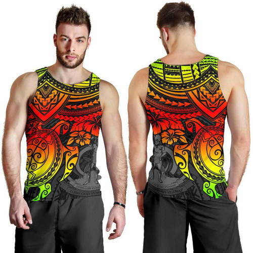 Vanuatu Polynesian Men Tank Top - Reggae Turtle 1