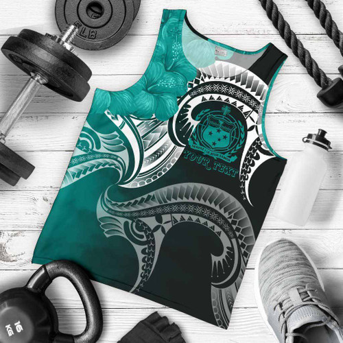 Samoa Custom Personalised Men Tank Top - Samoa Seal Wave Style (Green) 1