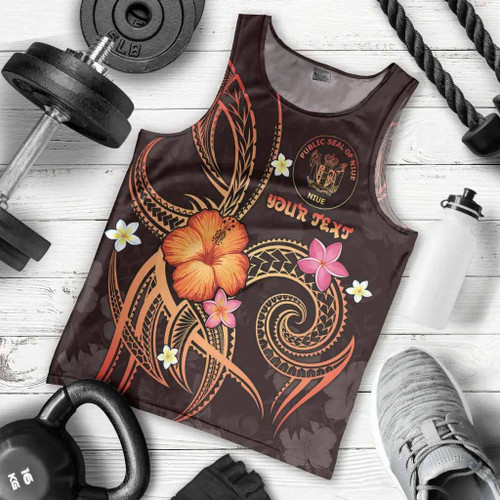 Niue Polynesian Personalised Men Tank Top - Legend of Niue (Red) 1