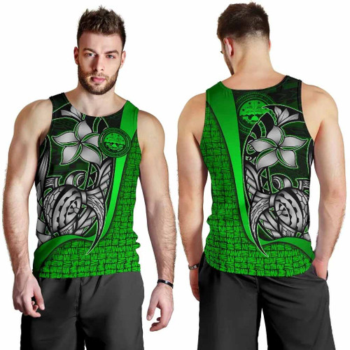 Federated States of Micronesia Men Tank Top Green - Turtle With Hook 1