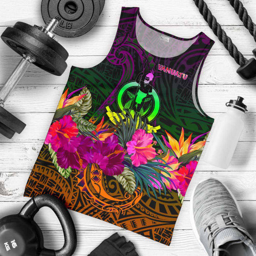 Vanuatu Men Tank Top - Summer Hibiscus 1