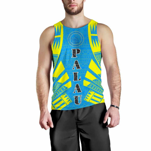 Palau Men Tank Top - Polynesian Tattoo Flag 1