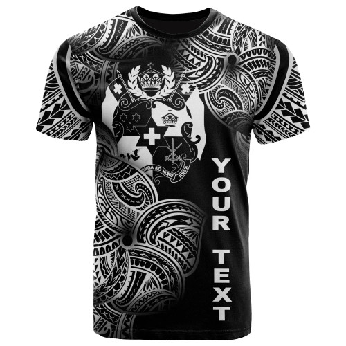 Tonga Polynesia Custom Personalised T-Shirt - Tonga Tribal Flower White 1