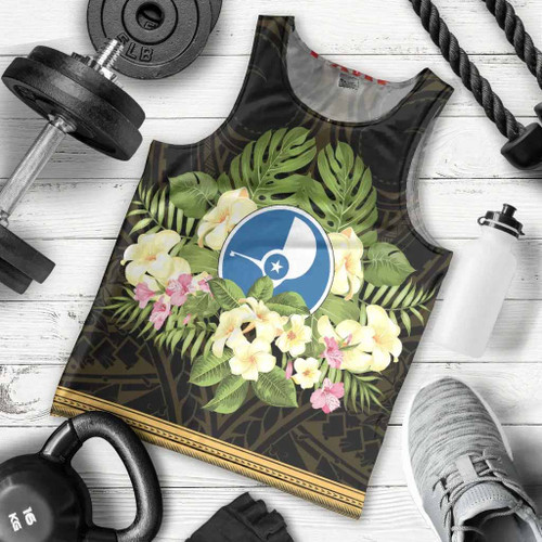 Yap State Men Tank Top - Polynesian Gold Patterns Collection 1