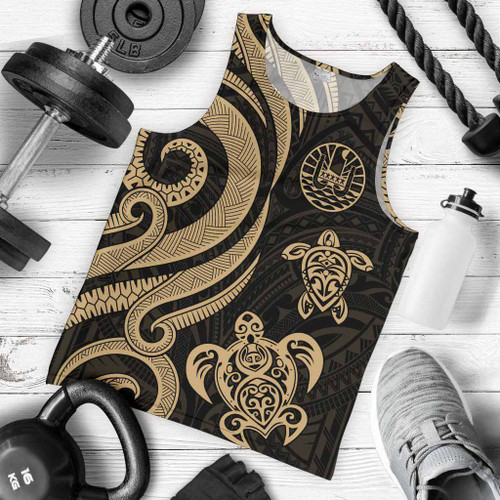 Tahiti Men Tank Top - Gold Tentacle Turtle 1