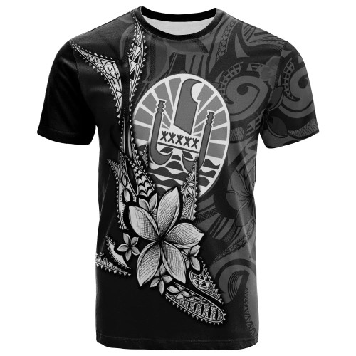 French Polynesia Custom Personalised T-Shirt - Fish With Plumeria Flowers Style 1