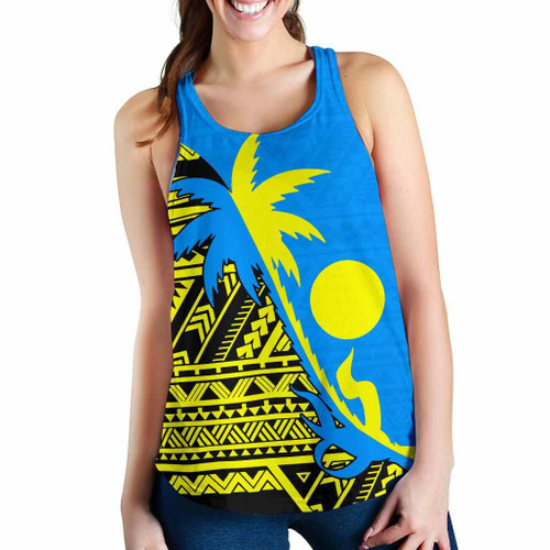Palau Coconut Tree Women Racerback Tank 1