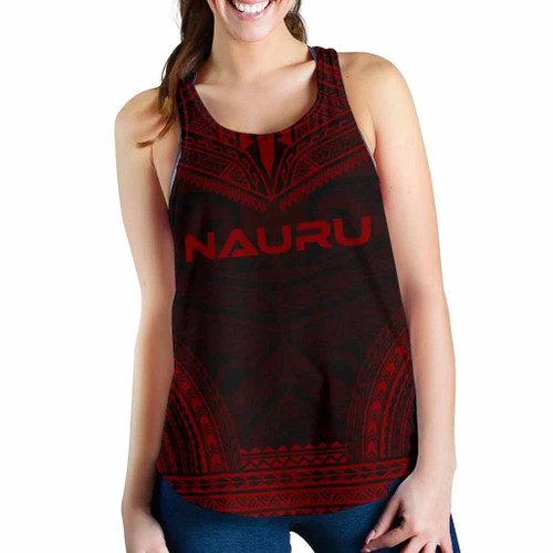 Nauru Women Racerback Tank - Polynesian Chief Red Version 1