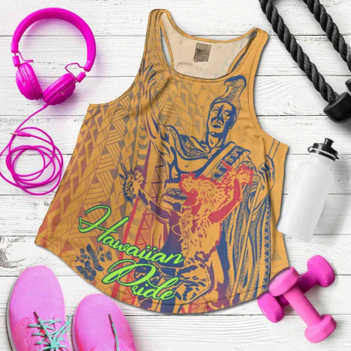 Hawaii Women Racerback Tank - King Of Hawaii With Hawaiian Girls 1