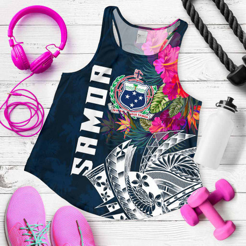 Samoa Women Racerback Tank - Samoan Summer Vibes 1