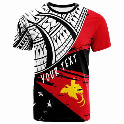 Papua New Guinea Custom Personalised T- Shirt - Papua New Guinea Flag Style With Claw Pattern 1