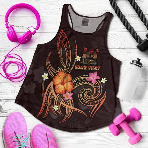 Fiji Polynesian Personalised Women Racerback Tank - Legend of Fiji (Red) 1