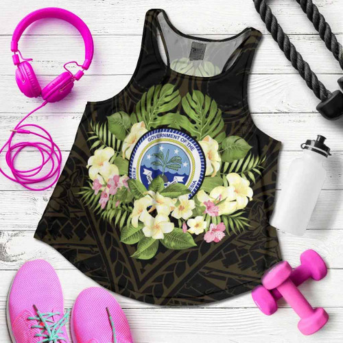 Federated States of Micronesia Women Racerback Tank - Polynesian Gold Patterns Collection 1