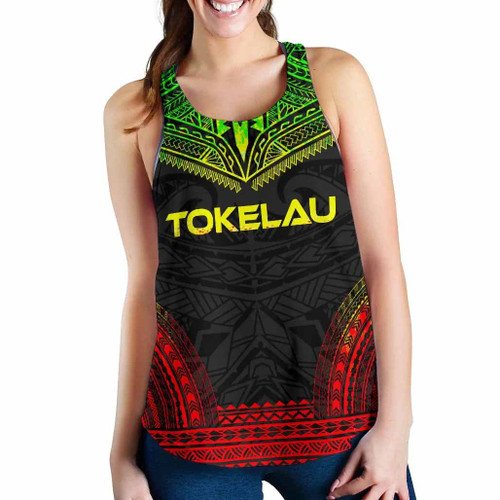 Tokelau Women Racerback Tank - Polynesian Chief Reggae Version 1