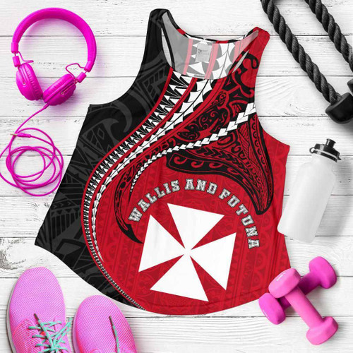 Wallis And Futuna Women Racerback Tank Kanaloa Tatau Gen WF 1