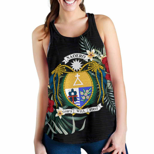 Nauru Hibiscus Women Racerback Tank 1