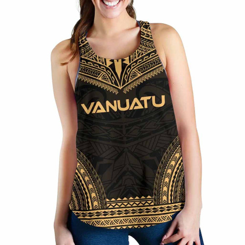 Vanuatu Women Racerback Tank - Polynesian Chief Gold Version 1