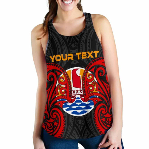 Tahiti Polynesian Custom Personalised Women Racerback Tank - Tahitians Spirit 1