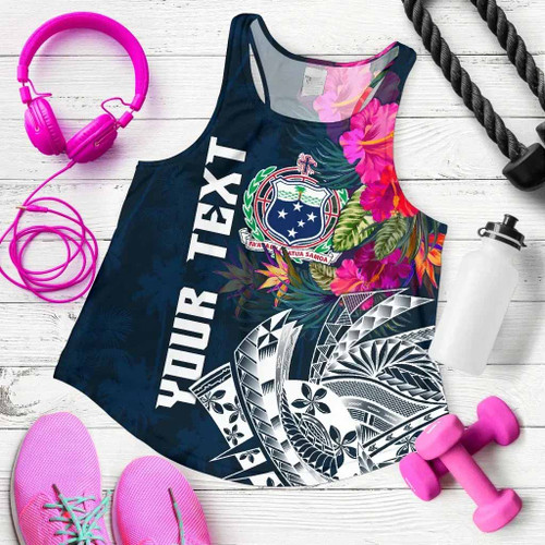 Samoa Custom Personalised Women Racerback Tank - Summer Vibes 1