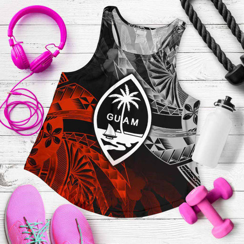 Guam Polynesian Women Racerback Tank - Vintage Polynesian Style 1