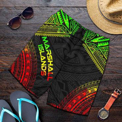 Marshall Islands Men Shorts - Polynesian Chief Reggae Version 1