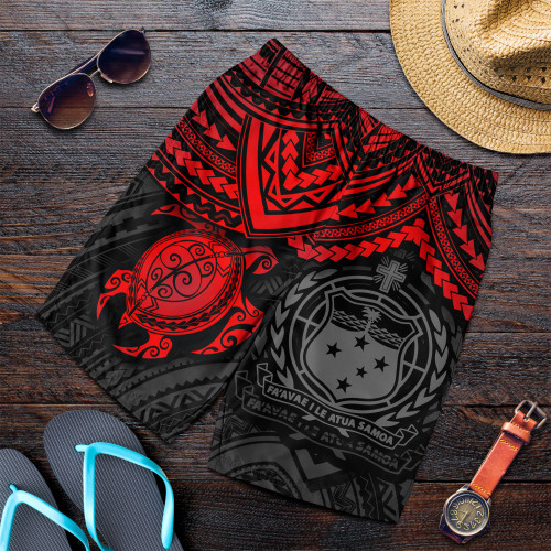 Samoa Polynesian Shorts (Men) - Red Turtle