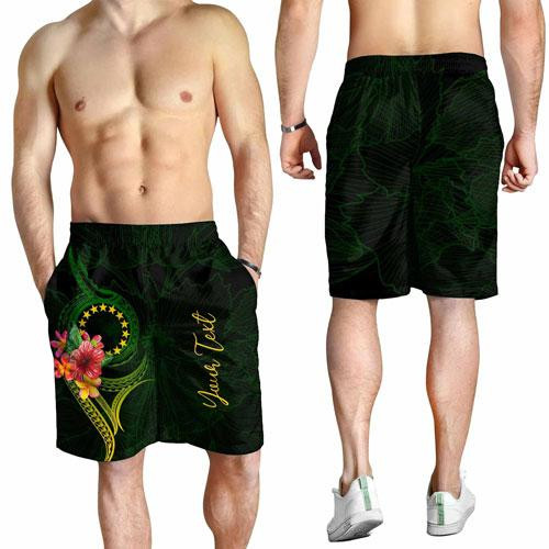Cook Islands Polynesian Custom Personalised Men Short - Floral With Seal Flag Color 1
