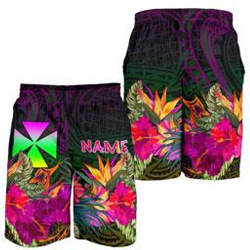 Wallis and Futuna Personalised Men Shorts - Summer Hibiscus 1