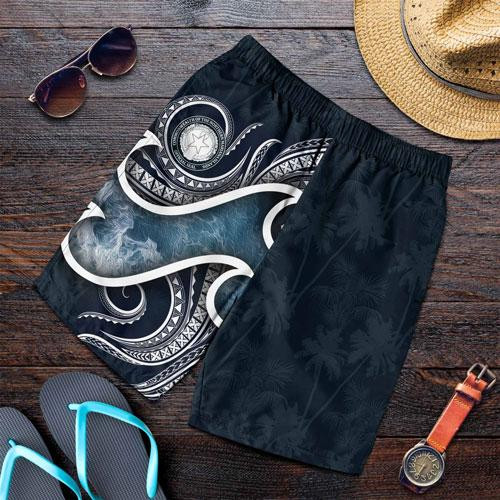 Northern Mariana Islands Polynesian Men Shorts - Ocean Style 1
