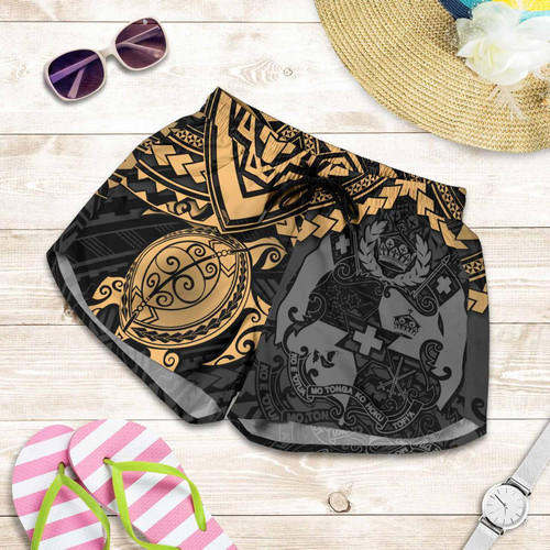 Tonga Polynesian Shorts (Women) - Golden Turtle 1