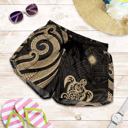 Marshall Islands Women Shorts - Gold Tentacle Turtle 1