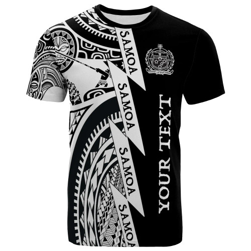 (Custom Personalised Text) Samoa Premium T-Shirt - Samoa Coat Of Arms Polynesian Tattoo White New 1