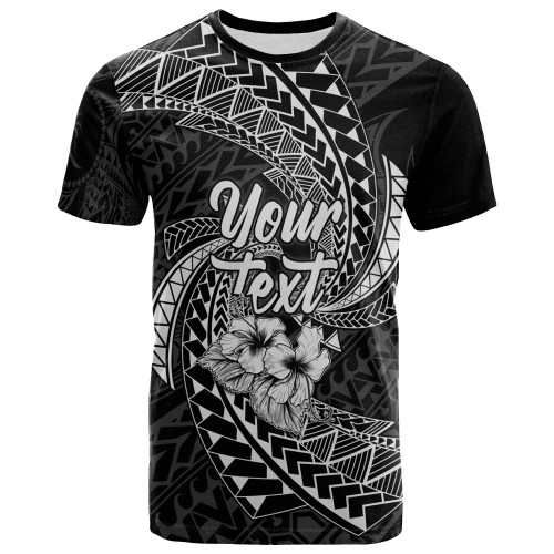 Chuuk Micronesian Custom Personalised T-Shirt White - Spiral Pattern Hibiscus 1
