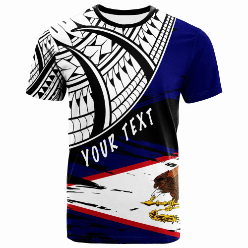 American Samoa Custom Personalised T- Shirt - American Samoa Flag Style With Claw Pattern 1