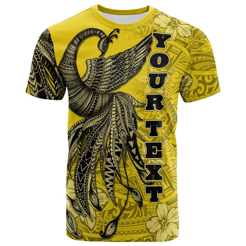 American Samoa Custom Personalised T-Shirt - Polynesian Phoenix Bird, Fairytales Bird Yellow 1