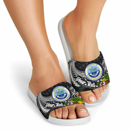 Federated States of Micronesia Slide Sandals - Custom Personalised Seal Spiral Polynesian Patterns 2