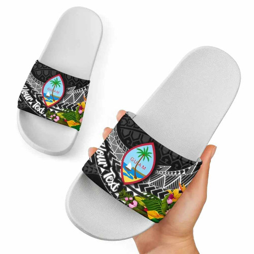 Guam Slide Sandals - Custom Personalised Seal Spiral Polynesian Patterns 1