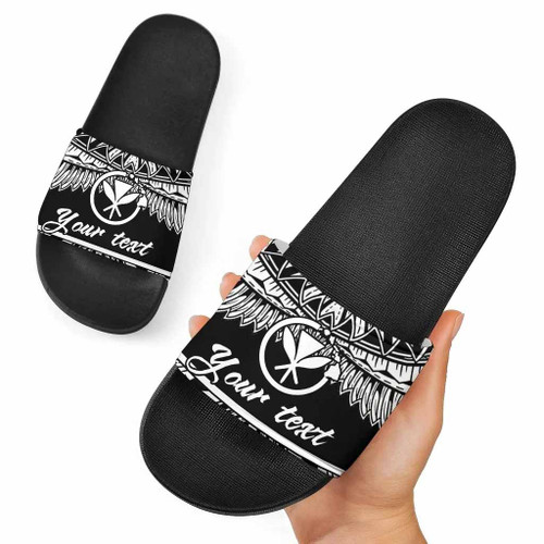 Hawaii Polynesian Custom Personalised Slide Sandals  - Hawaii Pride White Version 1