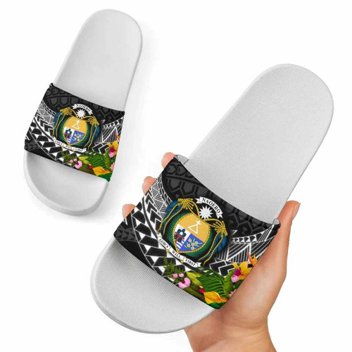 Nauru Slide Sandals - Seal Spiral Polynesian Patterns 1